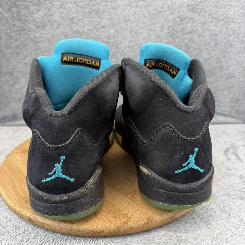 Air Jordan 5 Retro Aqua Shoes Mens Size 11.5 Black Suede Basketball DD0587-047